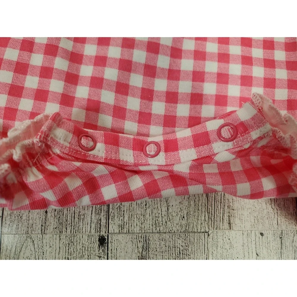 Carters Romper Girls 3 months Butterfly Frogs Chambray Pink Gingham NEW